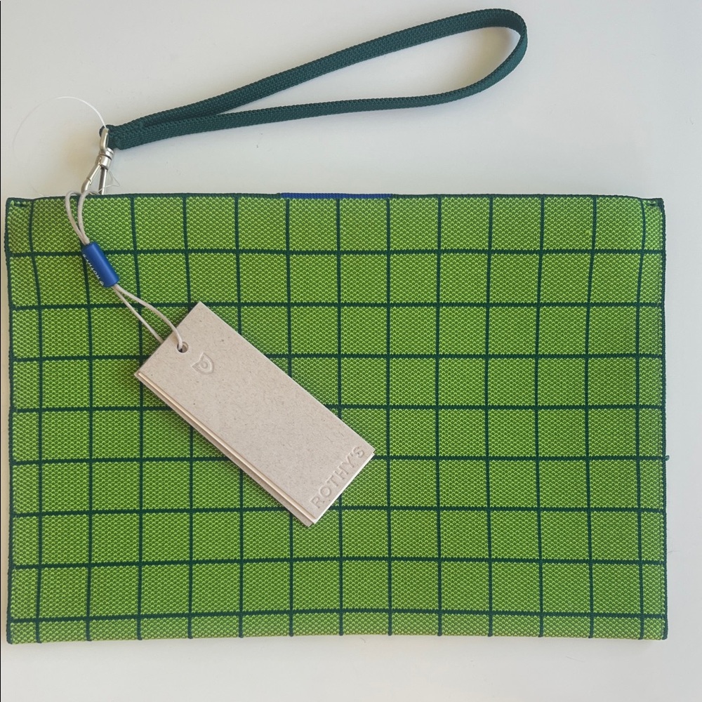 NWT Rothy’s Leaf Green Windowpane Wristlet